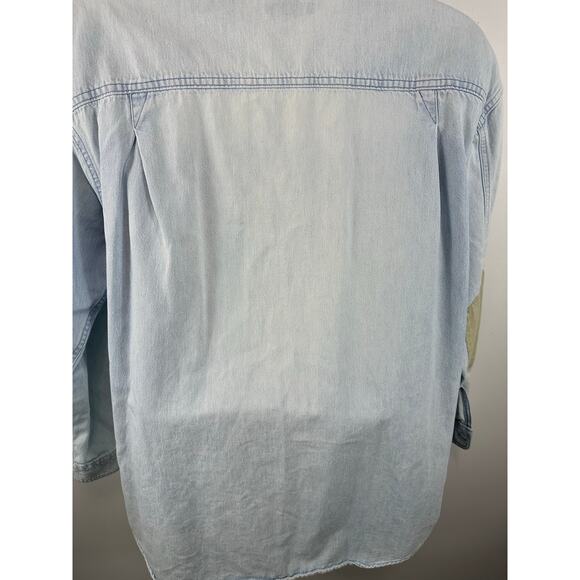 Vintage Woolrich Denim Lightwash Shirt Elbow Pads Size XL Western Utility - Picture 12 of 12